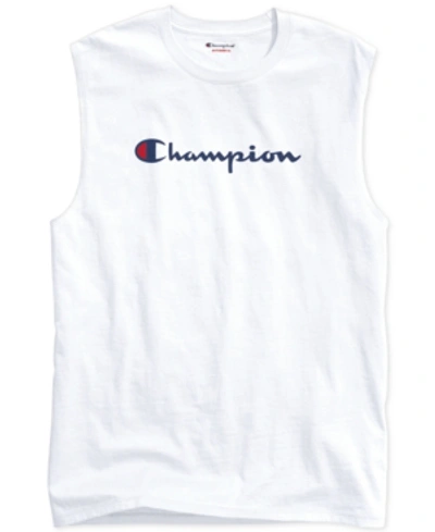 Champion Men's Logo Sleeveless T-shirt In White