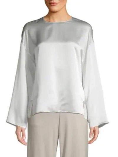 Vince Silk Kimono Sleeve Blouse In Off White
