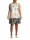ADRIANNA PAPELL PLUS PRINTED SHIFT DRESS,0400011062645