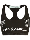 OFF-WHITE logo print sports bra black,OWAD081S19E02077