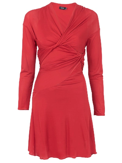 Atlein Red Women's Viscose Twisted Dress