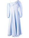 ALEXA CHUNG PINSTRIPE ONE SHOULDER DRESS,1804-DR07-CO258-414