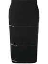 VETEMENTS SCISSORS CUT LINE PENCIL SKIRT,WSS194057