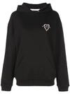 GIVENCHY HEART EMBROIDERED HOODIE,BW70643Z24