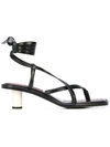 PROENZA SCHOULER STRAPPY MID HEEL SANDALS BLACK,PS32066A 09251