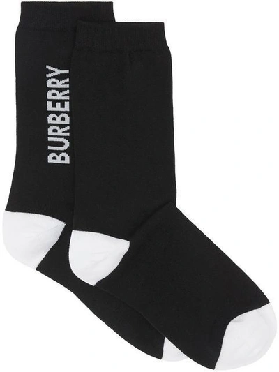 Burberry Logo Intarsia Cotton Blend Socks