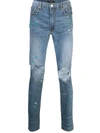 AMIRI PAINT SPLATTER DISTRESSED JEANS INDIGO,F9M01106SD