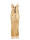 STELLA MCCARTNEY BERNICE GOLD DRESS,555348 SJA18