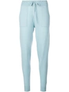 ALEXANDRA GOLOVANOFF BLUE PATON KNITTED TRACK PANTS,PATON CON