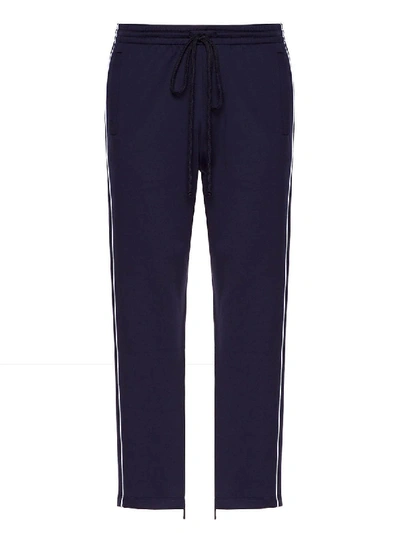 Valentino Drawstring Trousers Blue In Black