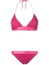OFF-WHITE ribbed bikini set pink