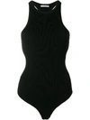 ALEXANDER WANG T SLEEVELESS CUT OUT BODYSUIT BLACK,4K197000 SS19