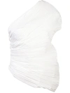 ROSIE ASSOULIN ONE-SHOULDER BLOUSE WHITE,T08