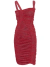 ATLEIN RUCHED DRESS RED,R64181 T2013