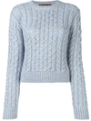 SIES MARJAN THATCHED CABLE SWEATER,9MZ8014