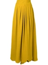 VALENTINO SCALLOPED MUSTARD MAXI SKIRT,QB0RA4801MM