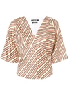CALVIN KLEIN 205W39NYC STRIPED BACK TIE BLOUSE MULTICOLOR,91WWTD93 S261A