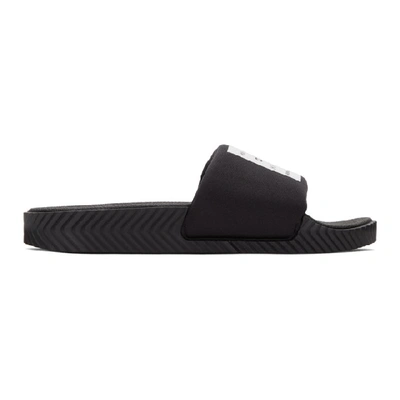 Adidas Originals By Alexander Wang Aw Adilette Lycra & Rubber Slide Sandals In Core Black/ Core Bla