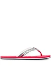 TOMMY HILFIGER TOMMY HILFIGER LOGO FLIP FLOPS - RED