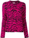 SAINT LAURENT ZEBRA INTARSIA JUMPER