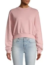 Cotton Citizen Milan Crop Crew Shirt In Blush