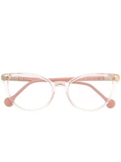 Ferragamo Salvatore  透明镜框眼镜 - 粉色 In Rosa