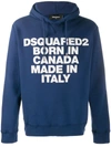 DSQUARED2 MOTTO PRINT HOODIE