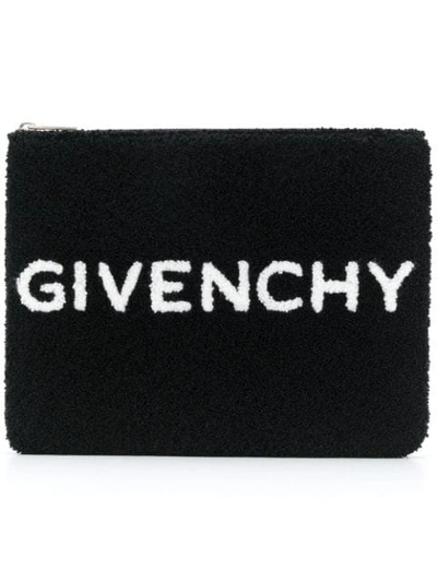 Givenchy Logo Towel Pouch In Black