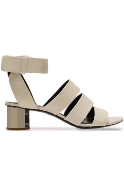 Proenza Schouler Woman Cutout Leather Sandals Light Gray