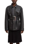 OPENING CEREMONY OPENING CEREMONY BELTED FAUX LEATHER JACKET,ST217718