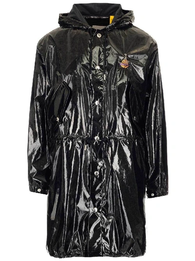 Moncler Genius Moncler X Palm Angels Logo Trench Coat In Black