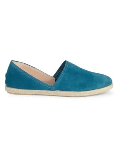 Saks Fifth Avenue Suede Espadrille Flats In Peacock Blue