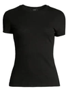 Theory Apex Pure Organic Cotton Ruched Tee In Black