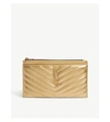 Saint Laurent Monogram Quilted Leather Pouch In Yellow