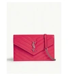 SAINT LAURENT Neon monogram quilted leather wallet-on-chain