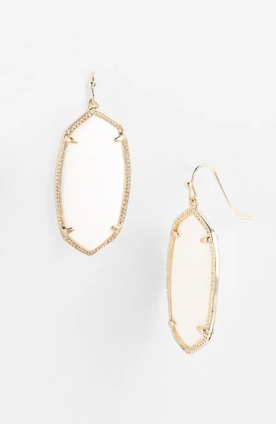 Kendra Scott Elle Filigree Drop Earrings In White Mother Of Pearl/ Gold