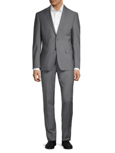 Calvin Klein Extra Slim-fit Sharkskin Stretch Suit In Taupe Grey