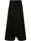 Y'S Y'S DROP CROTCH TROUSERS - BLACK