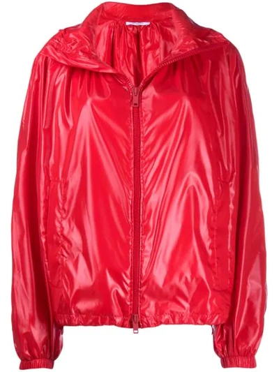 Givenchy Shiny Logo Nylon Windbreaker In Red