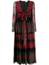 RED VALENTINO FLORAL-PRINT LONG DRESS