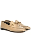 Gucci 10mm Brixton Leather Loafers In Beige