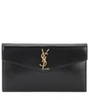 SAINT LAURENT UPTOWN LEATHER CLUTCH,P00403738