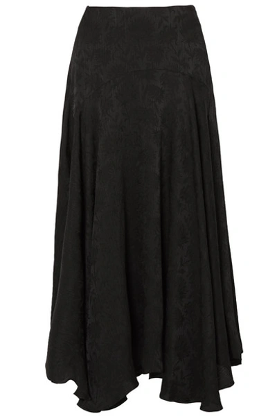 Chloé Flou Thistle-jacquard Midi Skirt In Black