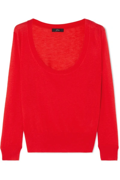 Jcrew Lyocell-blend Sweater In Red