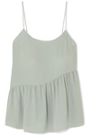 THEORY PLEATED SILK-CREPE CAMISOLE