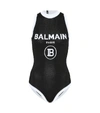 Balmain Intarsia Stretch-knit Bodysuit In Black