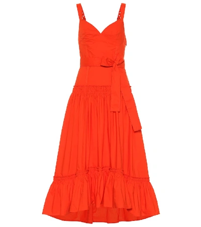 Proenza Schouler Sleeveless Tiered Cotton Poplin Dress In Orange