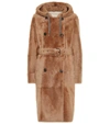 BRUNELLO CUCINELLI HOODED SHEARLING COAT,P00404272