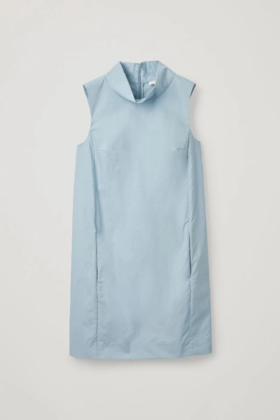 Cos High-neck Cocoon Dress In Turquoise