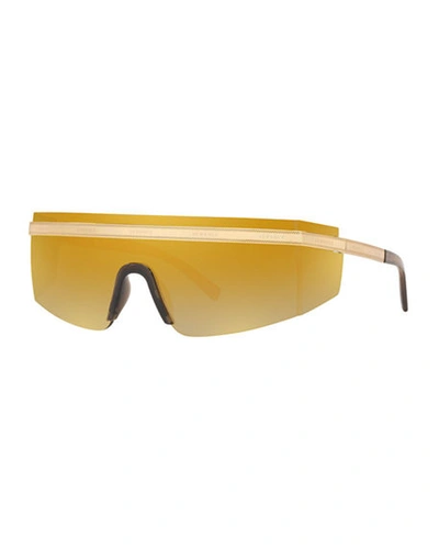Versace Unisex Shield Sunglasses, 140mm In Gold
